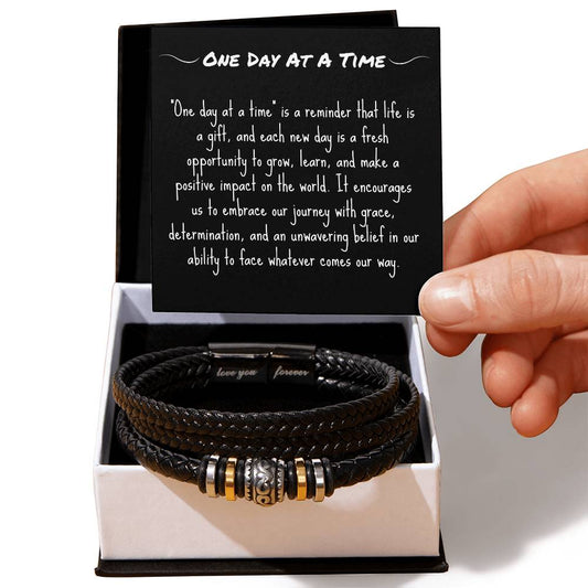 One Day At A Time Bracelet Encouragement Gift Inspirational Motivational Jewelry