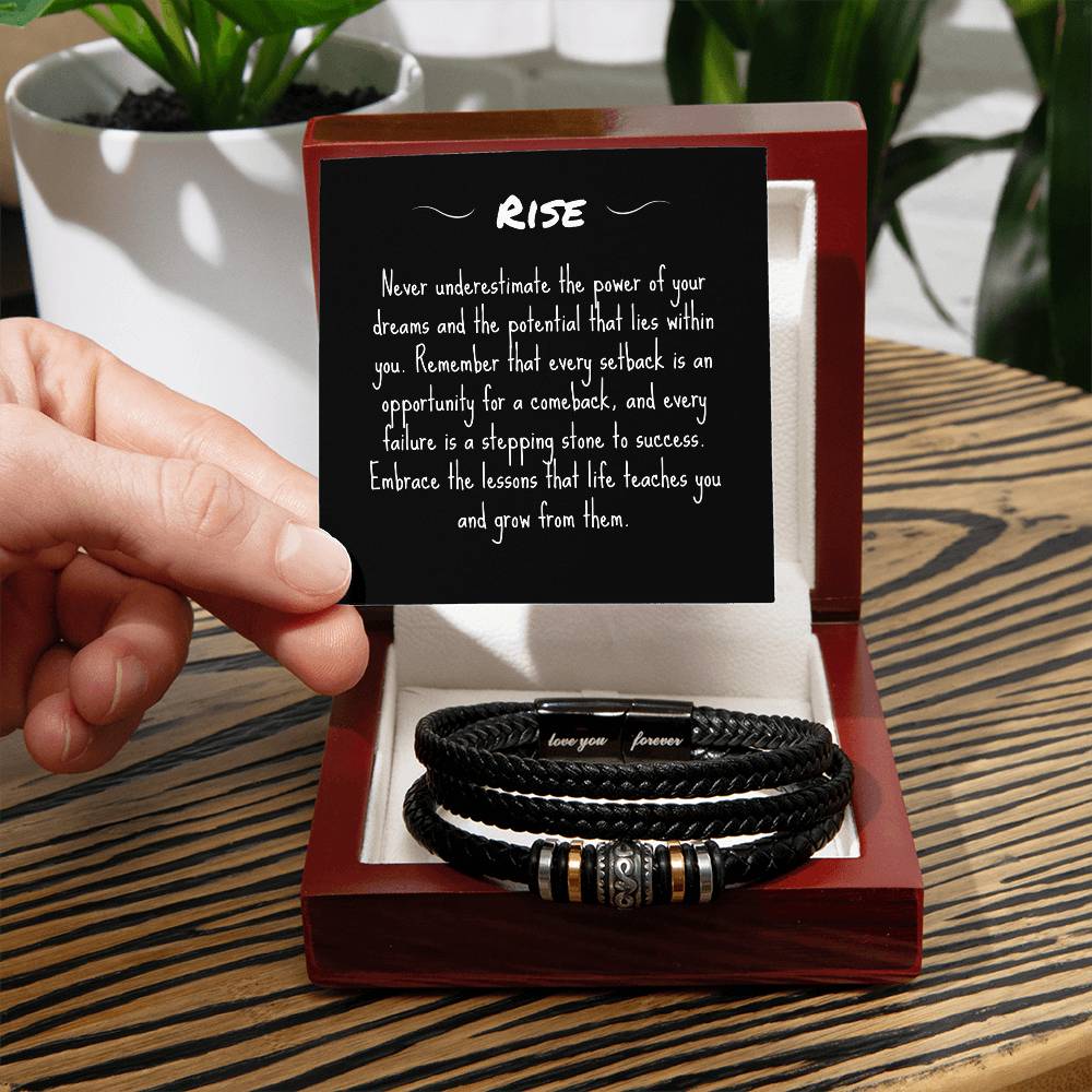 RISE Bracelet Encouragement Gift Inspirational Motivational Jewelry, V2