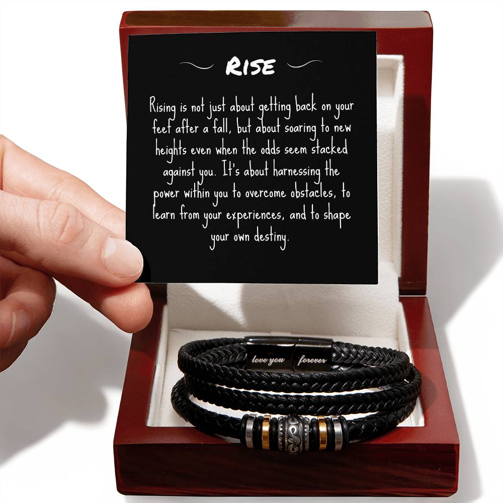RISE Bracelet Encouragement Gift Inspirational Motivational Jewelry, V3