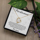 Perdoname Message Card, Forever Love Necklace, Spanish