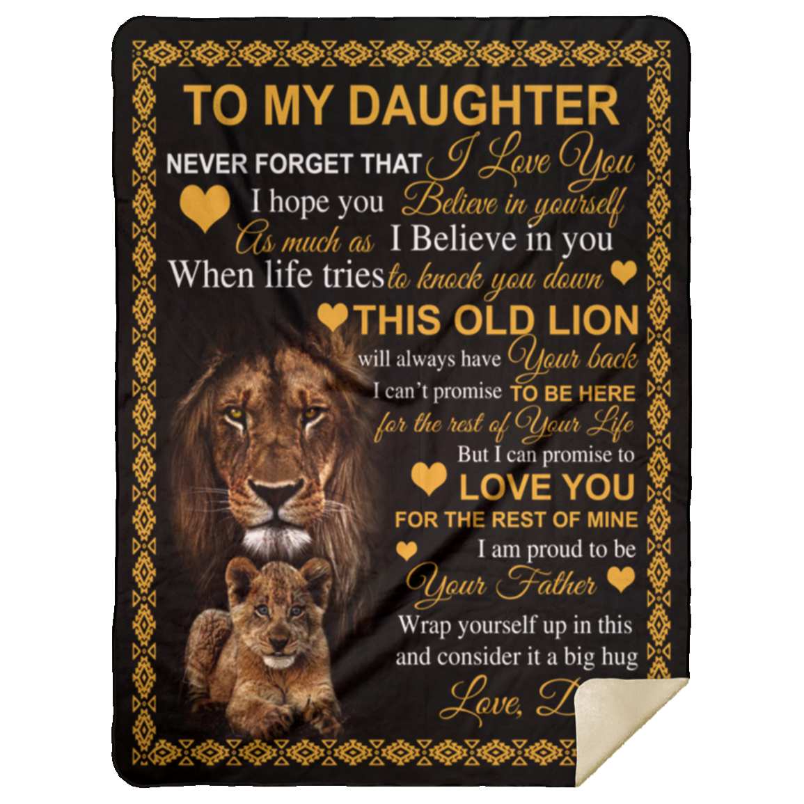 To My Daughter | Never Forget | Fleece Sherpa Blanket