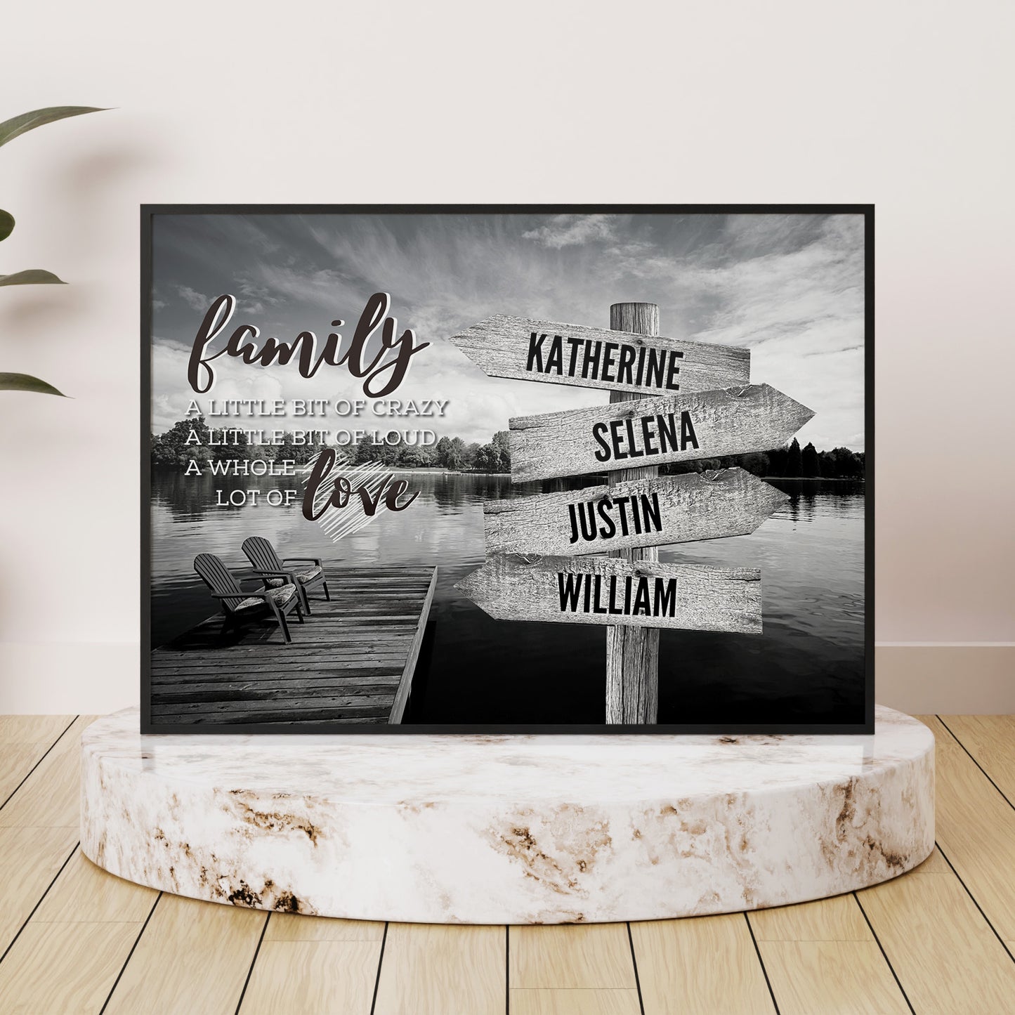 River Pier Family A Whole Lot Of Love Canvas Wall Art | Wedding Anniversary Engagement Love Gift