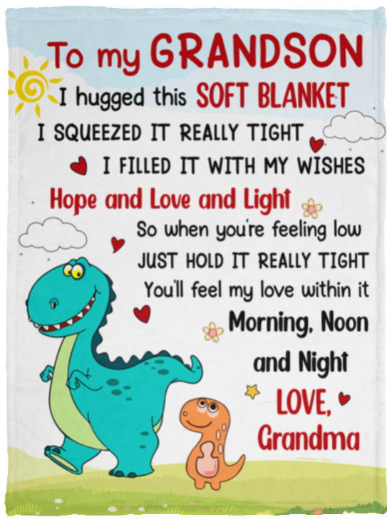 To My Grandson | Dinosaur | Blanket