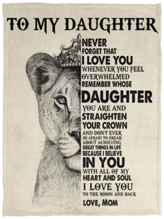 Daughter Mother Lion Crown Cozy Fleece Blanket