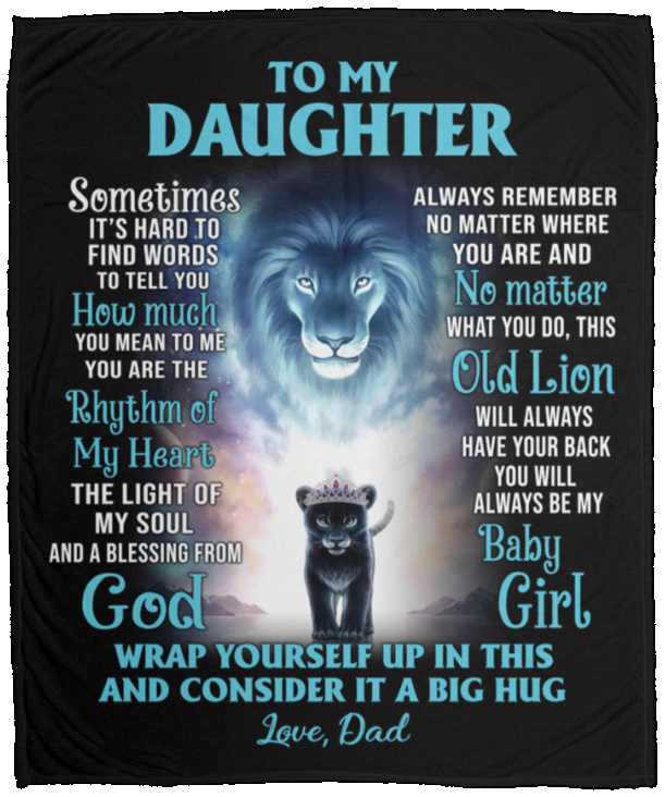 To My Daughter | Lion | Fleece Sherpa Blanket