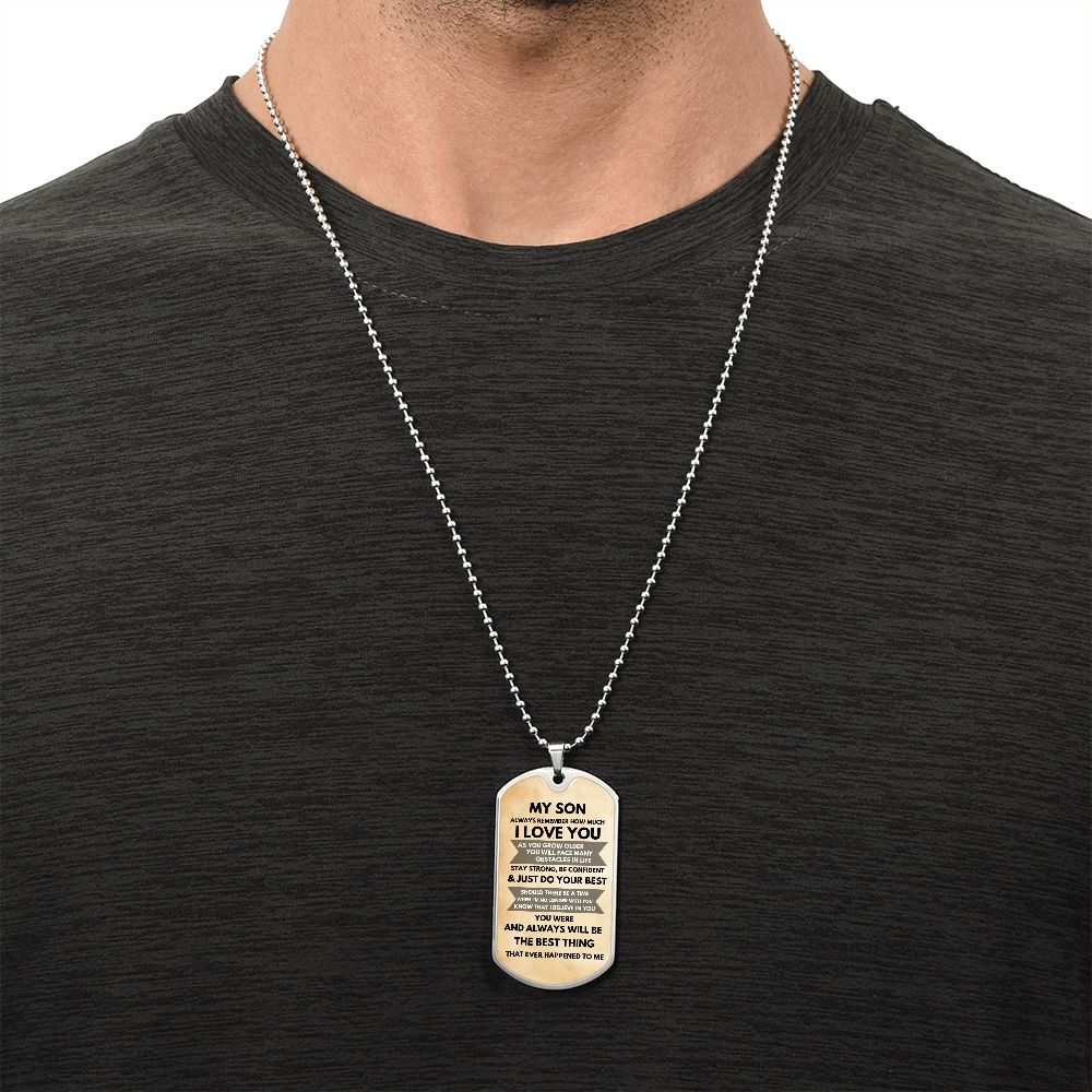 My Son | Confident Stronger | Military Dog Tag | Graduation Gift Paper