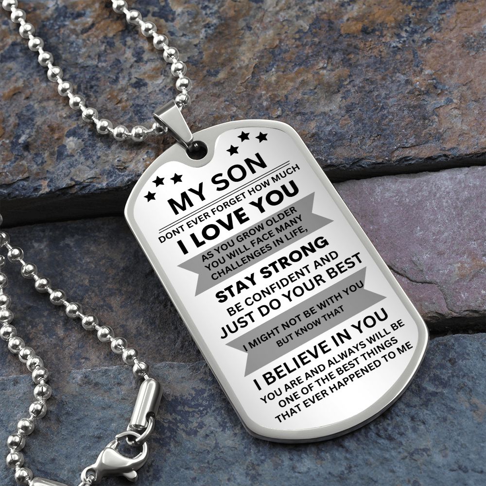 My Son | Confident Stronger | Military Dog Tag | Graduation Gift V3