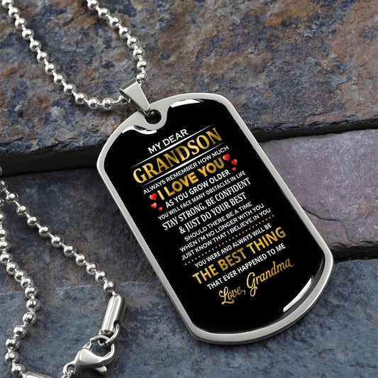 To My Grandson | I Love You | Dog Tag