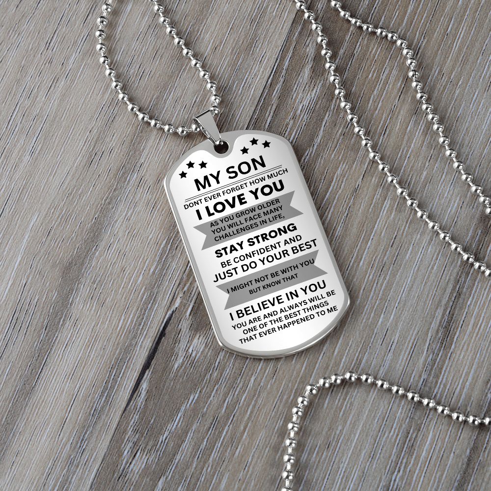 My Son | Confident Stronger | Military Dog Tag | Graduation Gift V3