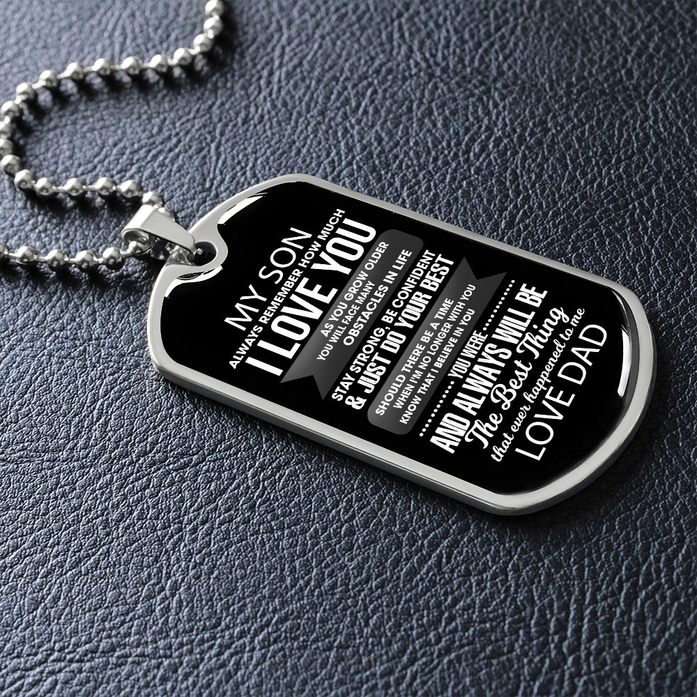 My Son Love Dad | Military Dog Tag | Non Engrave