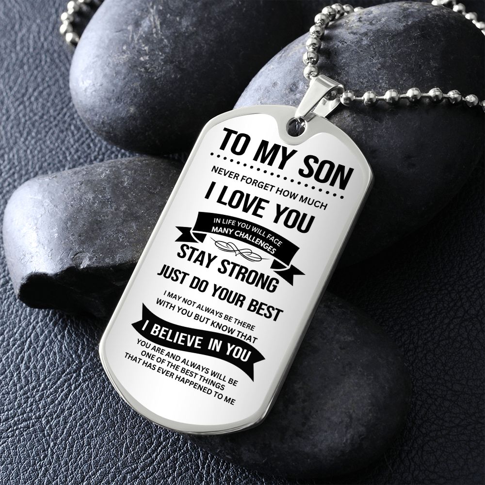 My Son | Confident Stronger | Military Dog Tag | Graduation Gift Tribal 2