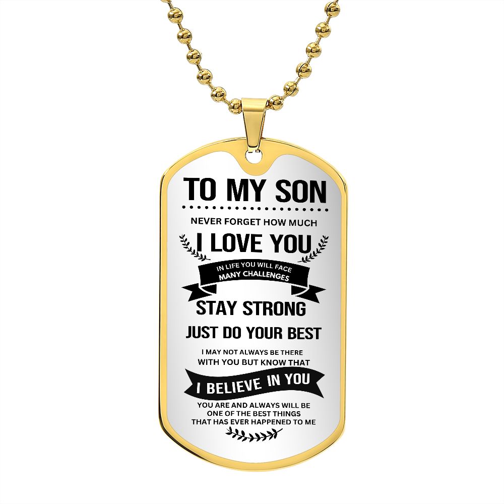 My Son | Confident Stronger | Military Dog Tag | Graduation Gift Caesar