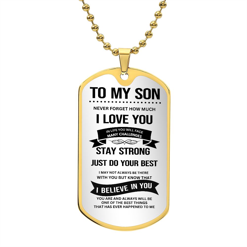 My Son | Confident Stronger | Military Dog Tag | Graduation Gift Tribal 2