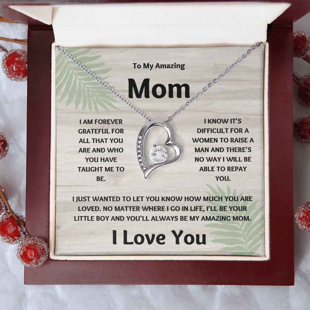 Amazing Mom | Forever Grateful Love Necklace | Mothers Day Gift Nature