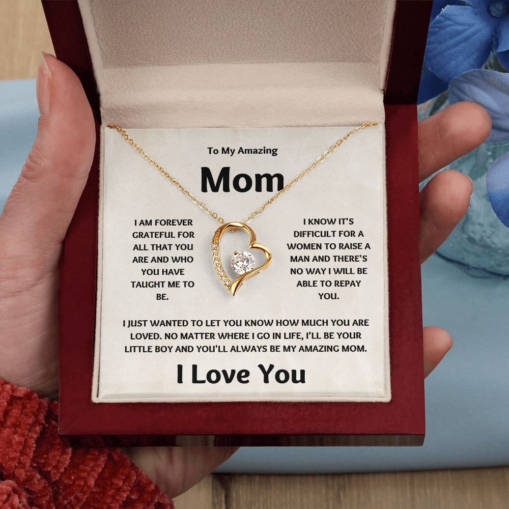 Amazing Mom | Forever Grateful Love Necklace | Mothers Day Gift Sand