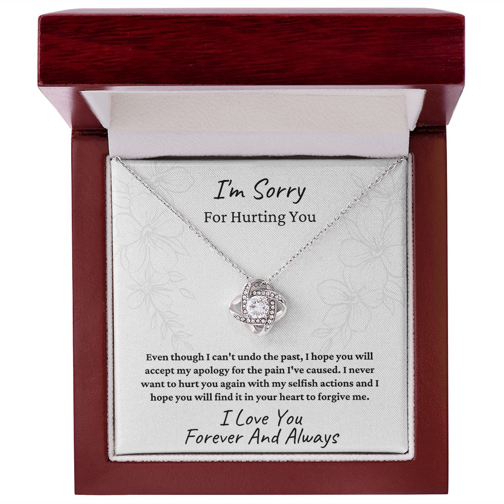 I'm Sorry | Love Knot Necklace | Apology Gift White