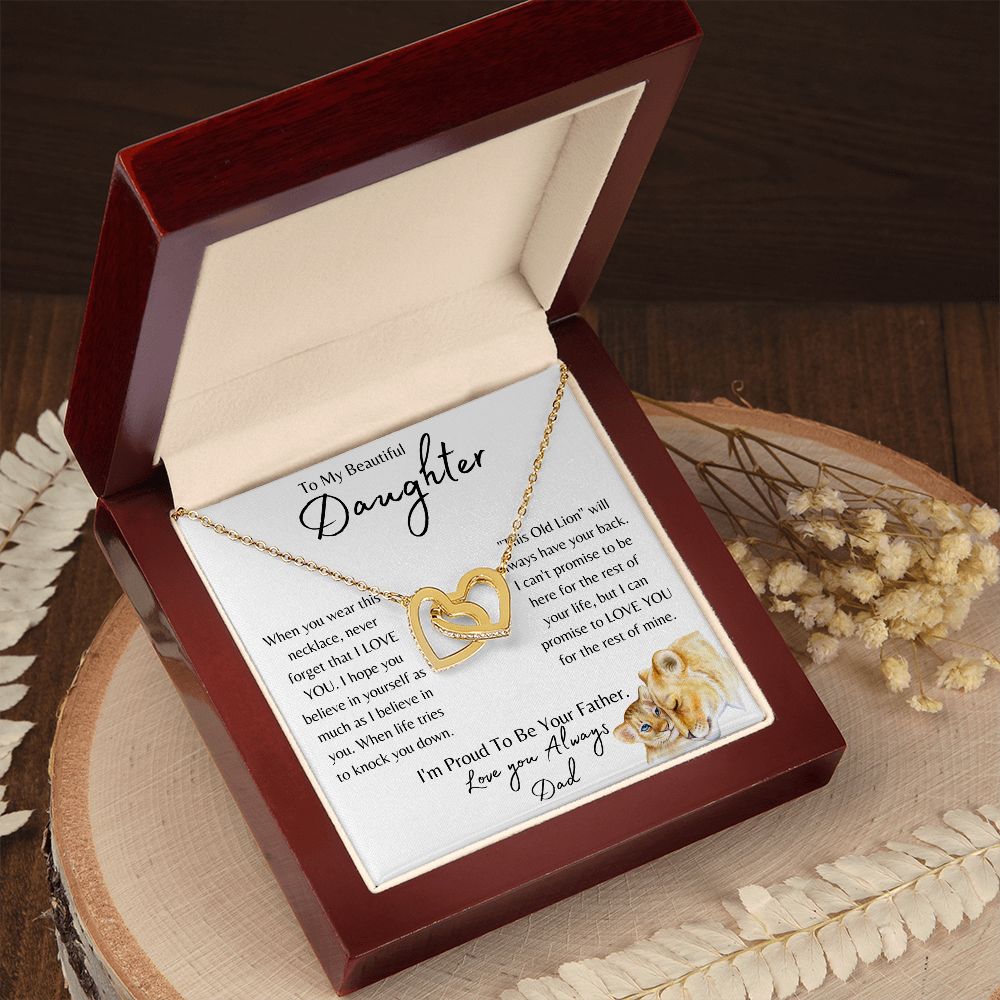 To My Daughter | Old Lion | Interlocking Hearts Necklace