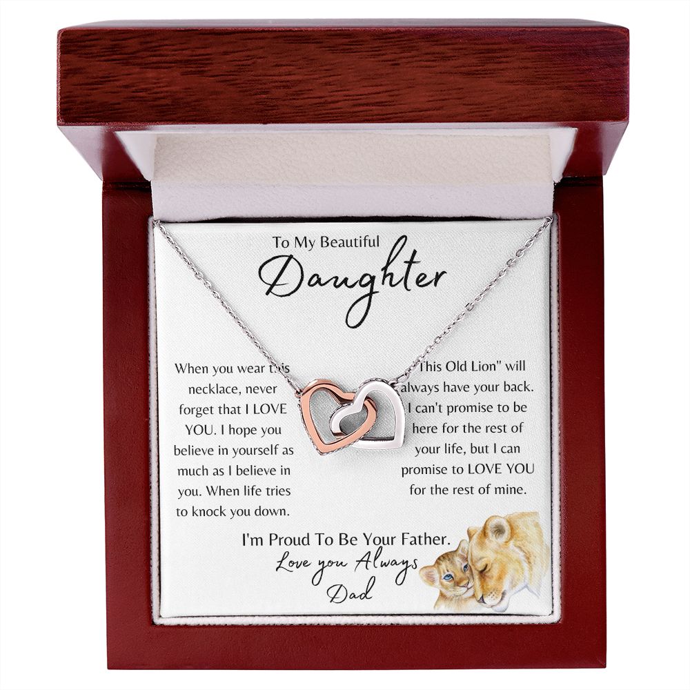 To My Daughter | Old Lion | Interlocking Hearts Necklace