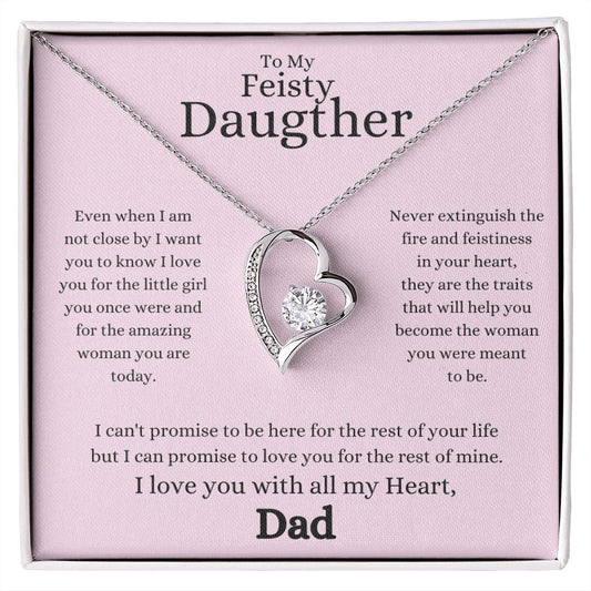 Feisty Daughter | Pink Love You | Forever Love Necklace