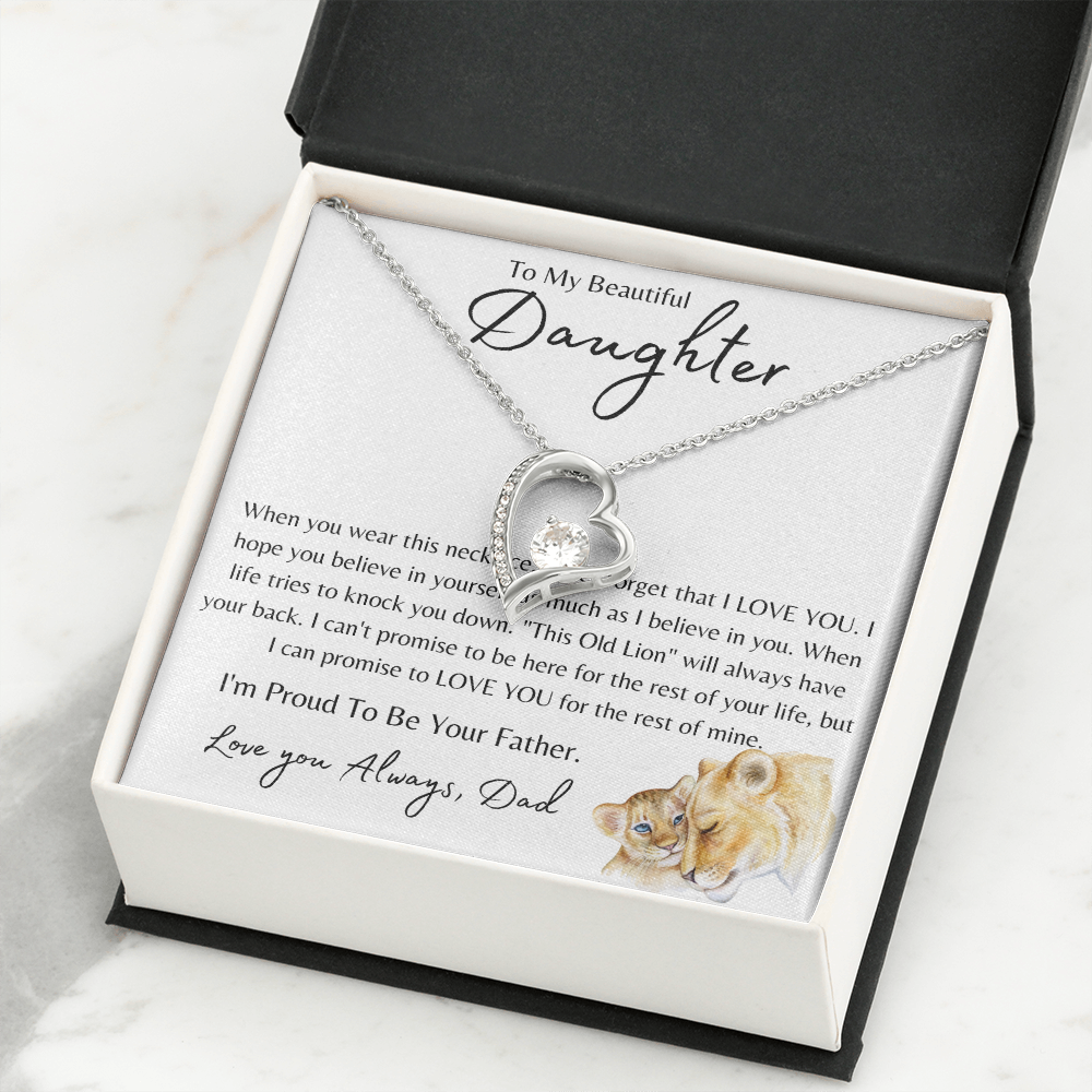 To My Daughter Lion Cub Forever Love Necklace
