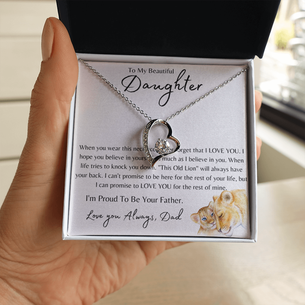 To My Daughter Lion Cub Forever Love Necklace