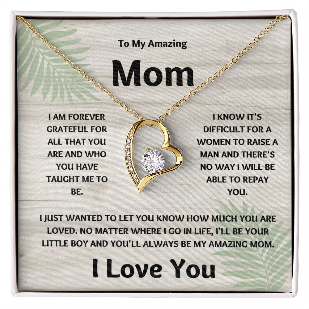 Amazing Mom | Forever Grateful Love Necklace | Mothers Day Gift Nature