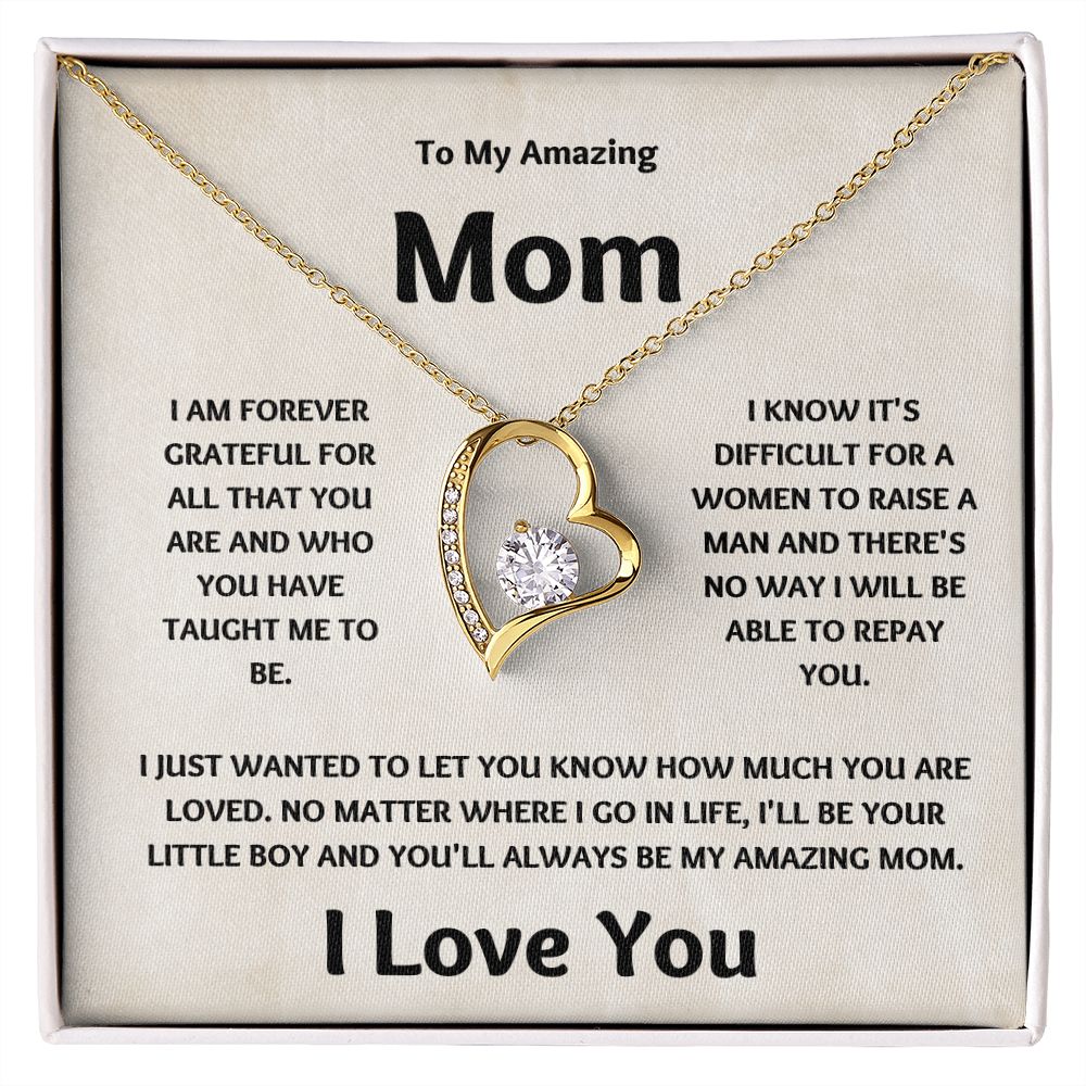 Amazing Mom | Forever Grateful Love Necklace | Mothers Day Gift Sand
