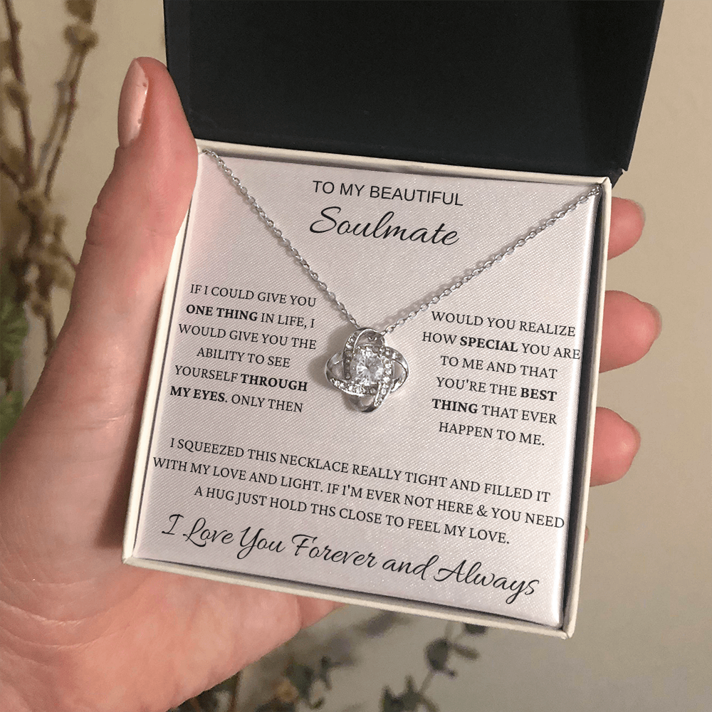 To My Soulmate Forever Love Knot Necklace
