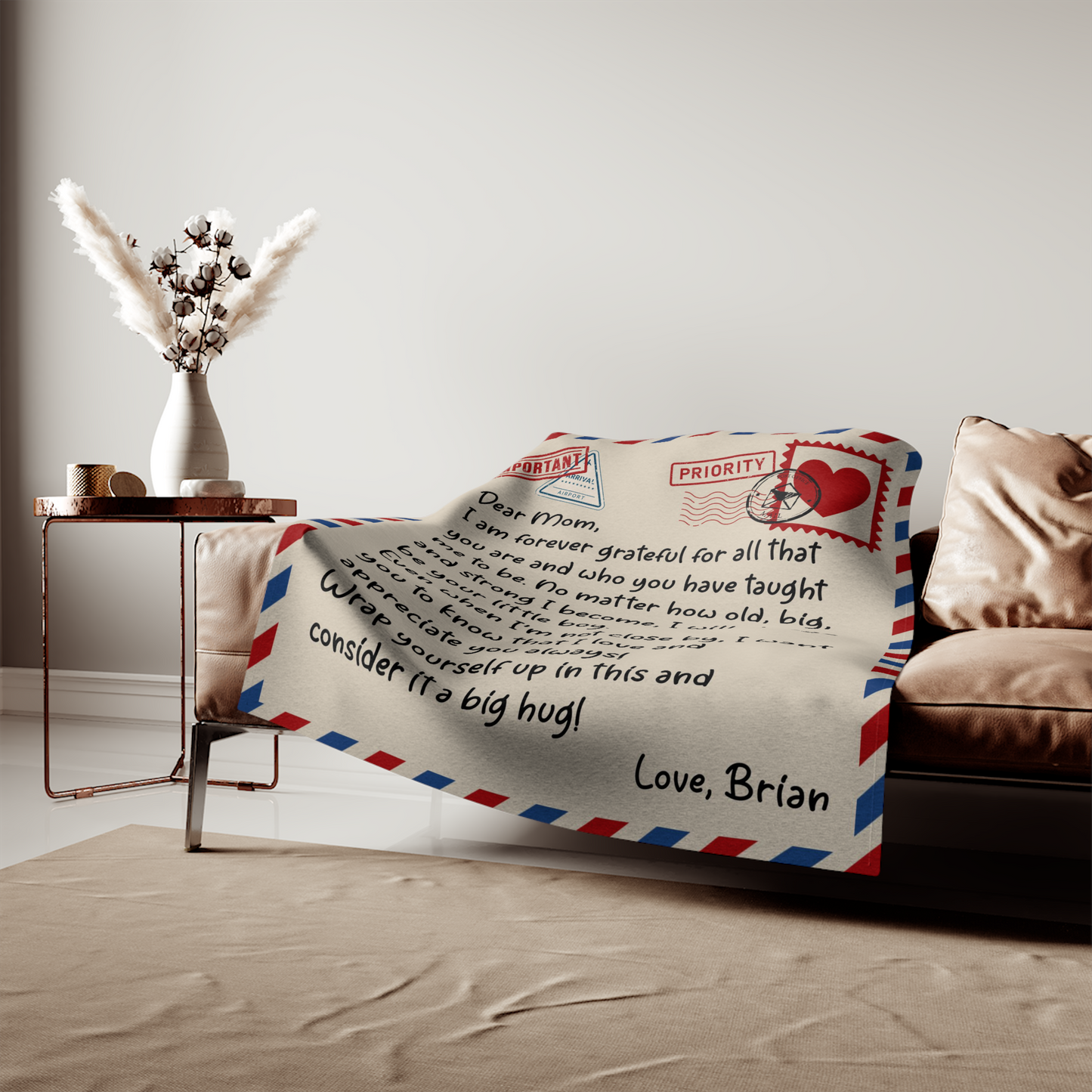 Dear Mom From Son | Forever Grateful | Letter Blanket