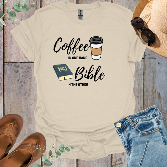 Coffee and Bible In Hand T-Shirt