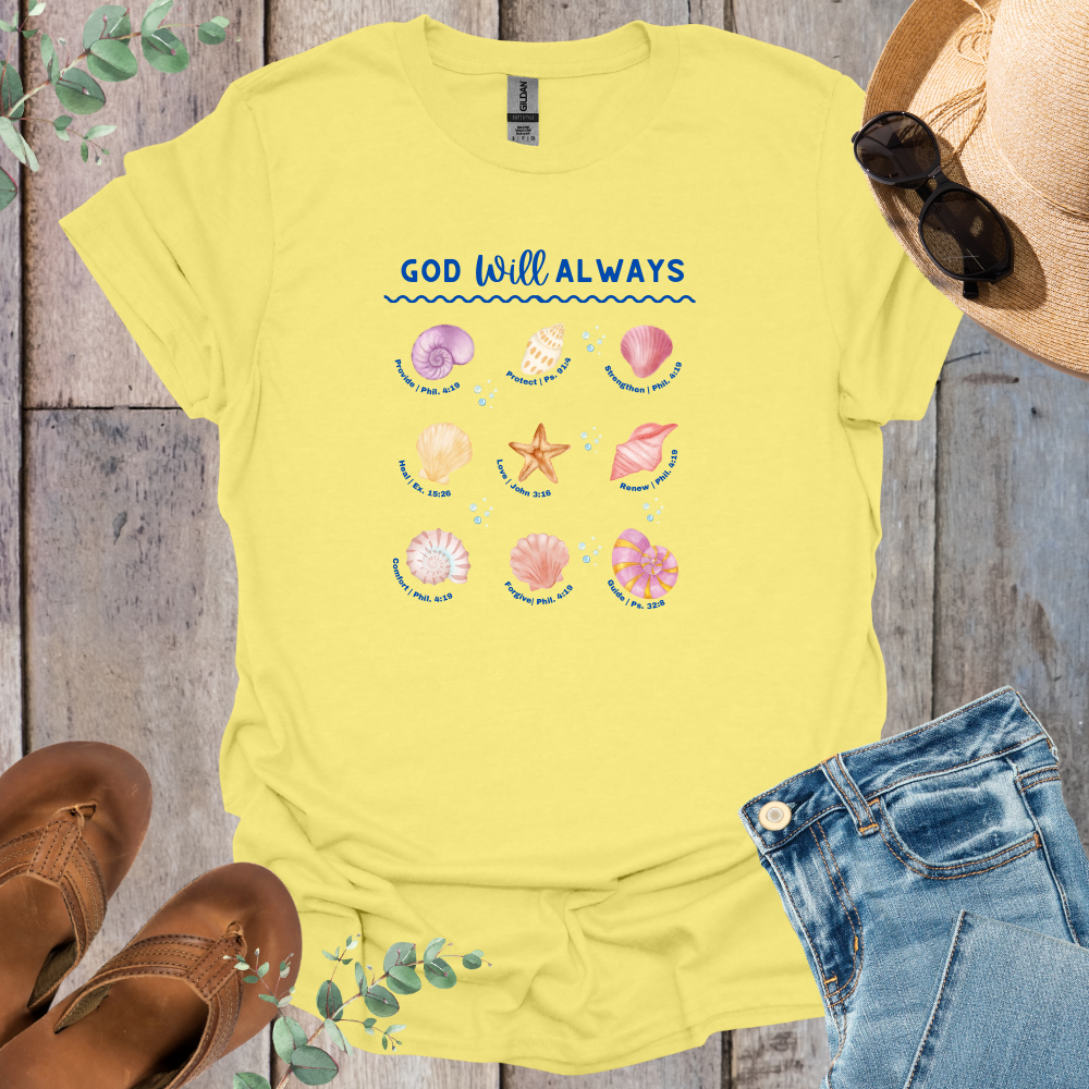 God Will Always Sea Shells  T-Shirt