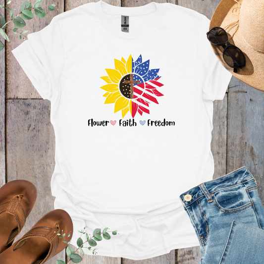 Flower Faith Freedom T-Shirt