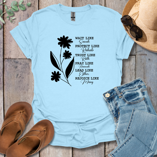 Women Of The Bible Flower T-Shirt