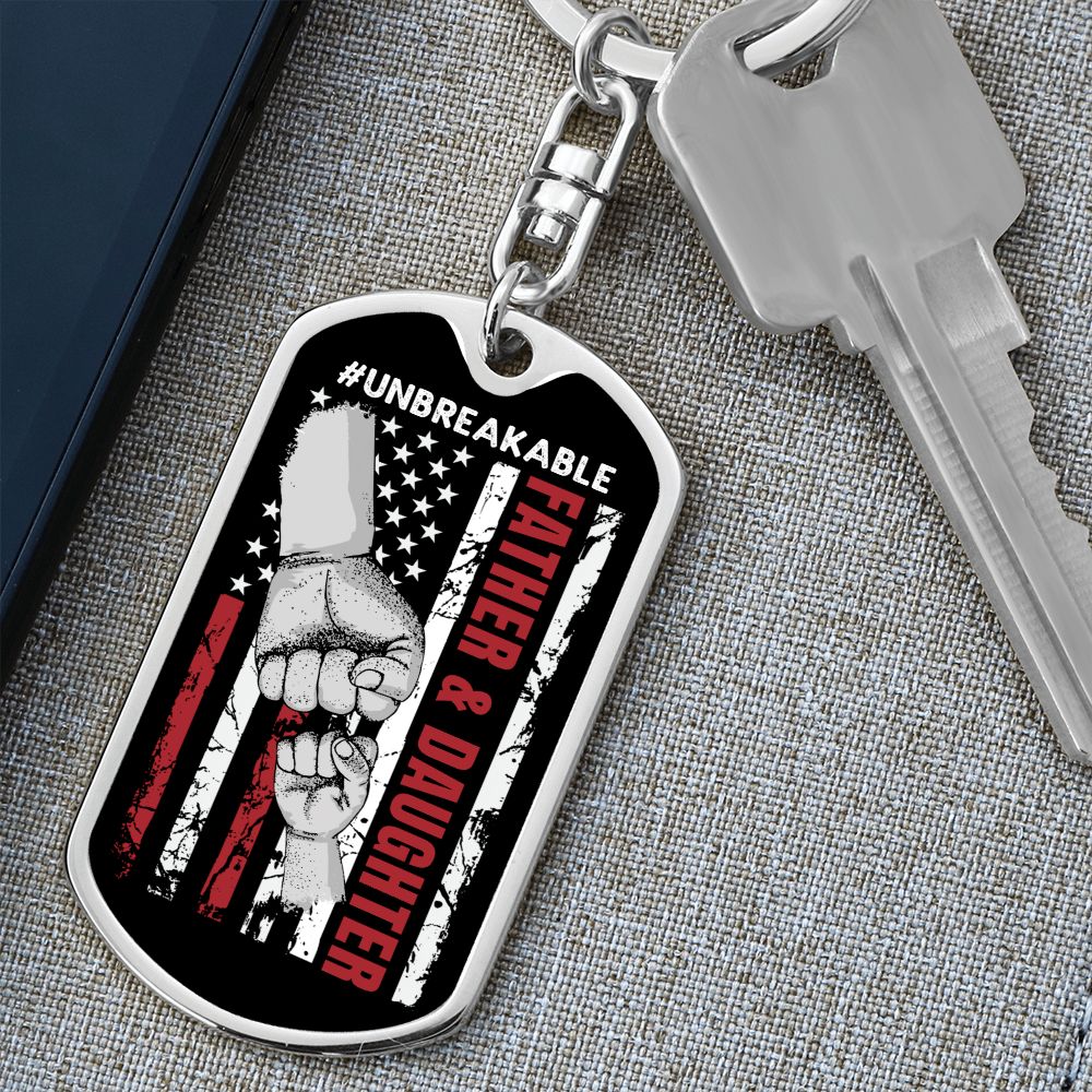 Father Daughter Unbreakable Bond Keychain | Personalization Fathers Day Gift