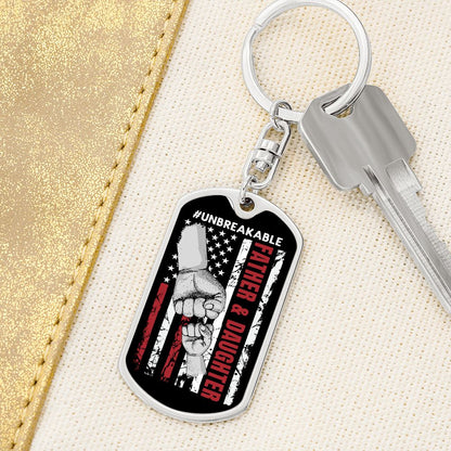 Father Daughter Unbreakable Bond Keychain | Personalization Fathers Day Gift