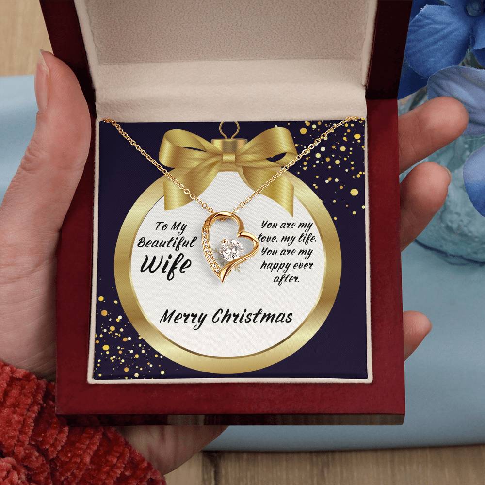 To My Wife | Christmas Gold Ornament | Forever Love Necklace