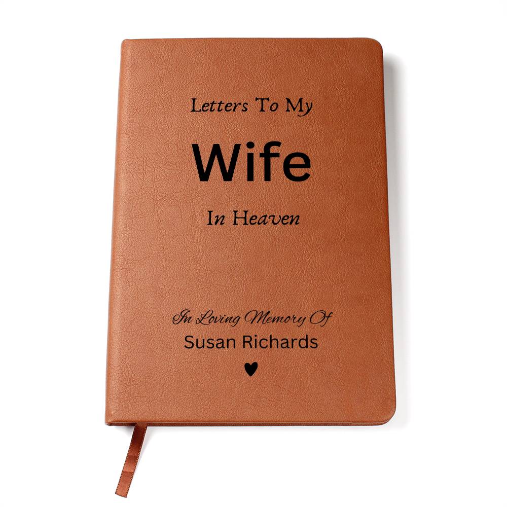 Letters To My Wife In Heaven Journal, Memorial Notebook, Memorial Gift