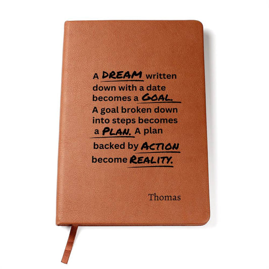 Motivational Planner, Dream Goal Plan Action Reality, Personalize Journal Gift