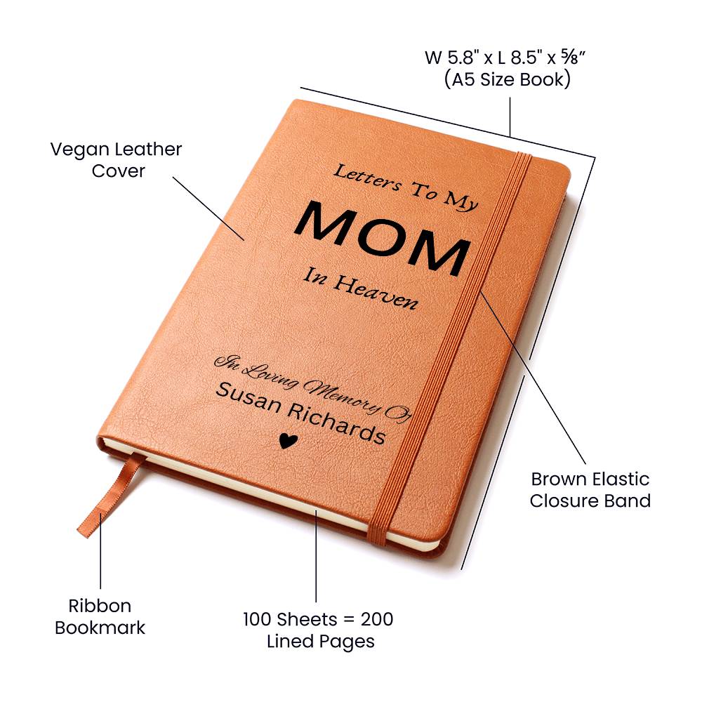 Letters To My Mom In Heaven Journal, Memorial Notebook, Memorial Gift