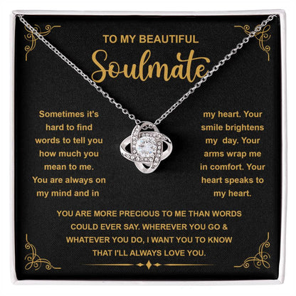 To My Soulmate |  On My Mind | Love Knot Necklace