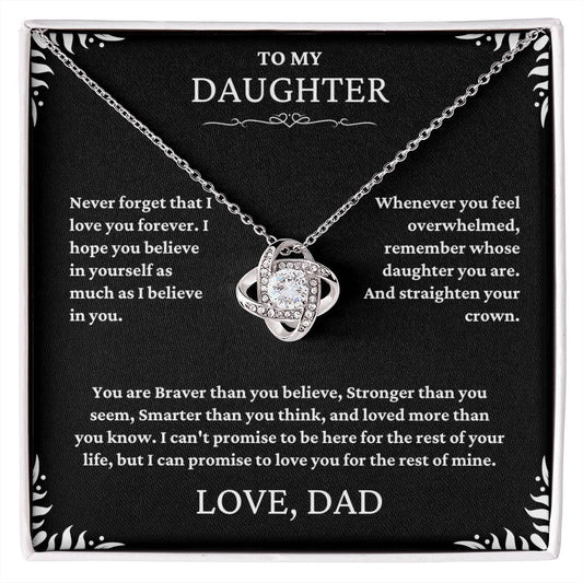 To My Daughter | Never Forget | Love Knot Necklace | Summer Collection