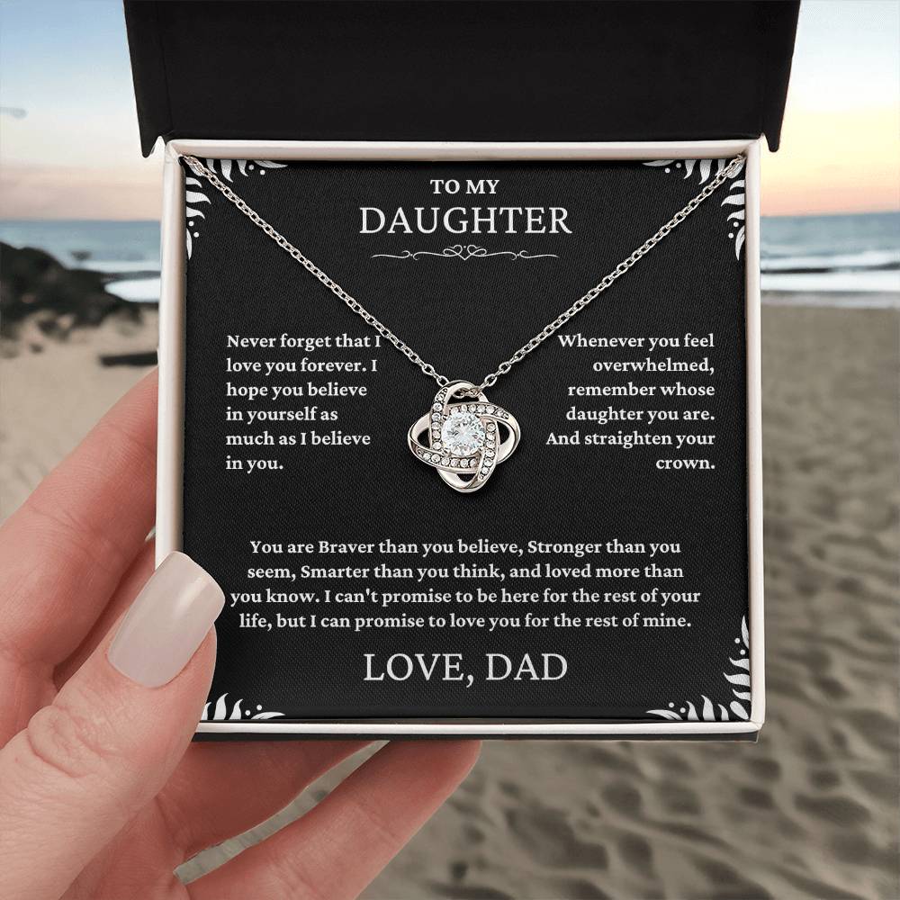 To My Daughter | Never Forget | Love Knot Necklace | Summer Collection