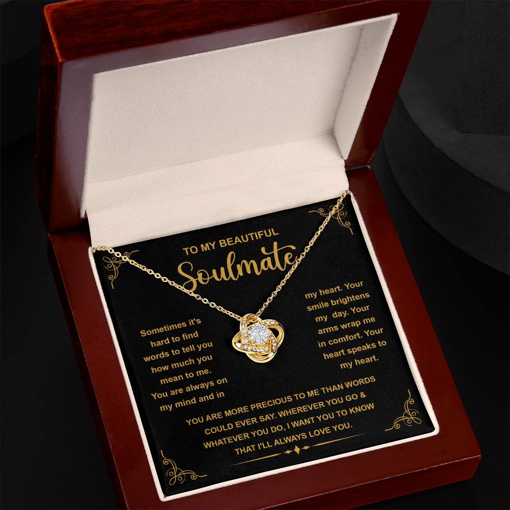 To My Soulmate |  On My Mind | Love Knot Necklace