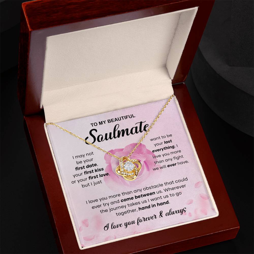 To My Soulmate | Rose Flower | Love Knot Necklace