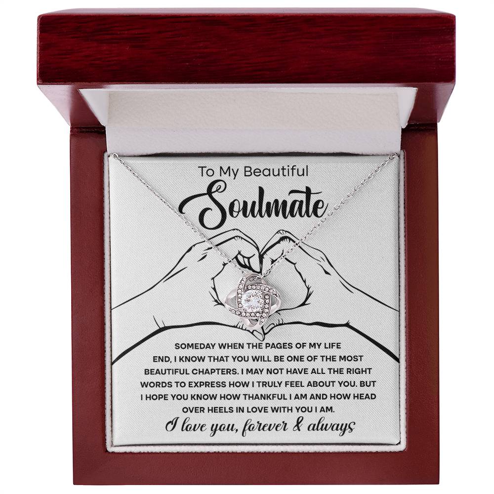 To My Soulmate | Hearts Hands | Love Knot Necklace
