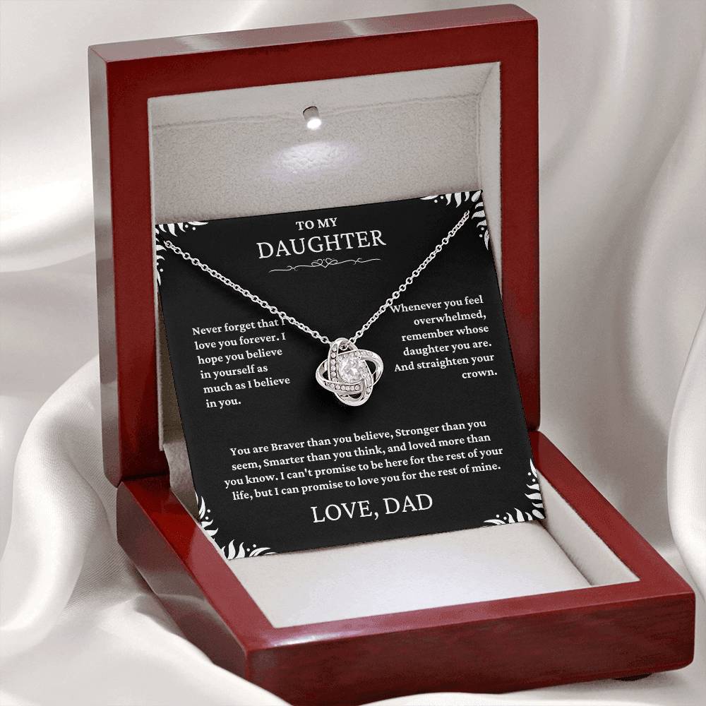 To My Daughter | Never Forget | Love Knot Necklace | Summer Collection