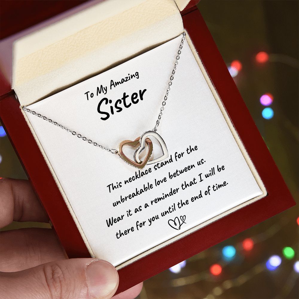 Amazing Sister | Unbreakable Love | Interlocking Hearts Gift | MNM23