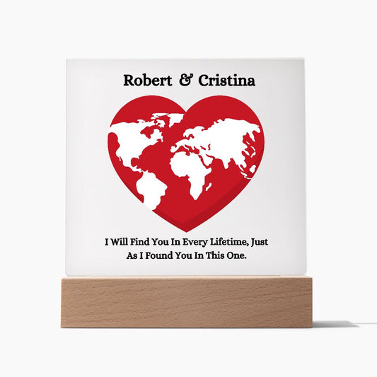 Anniversary Plaque | Heart World Map |  Plaque