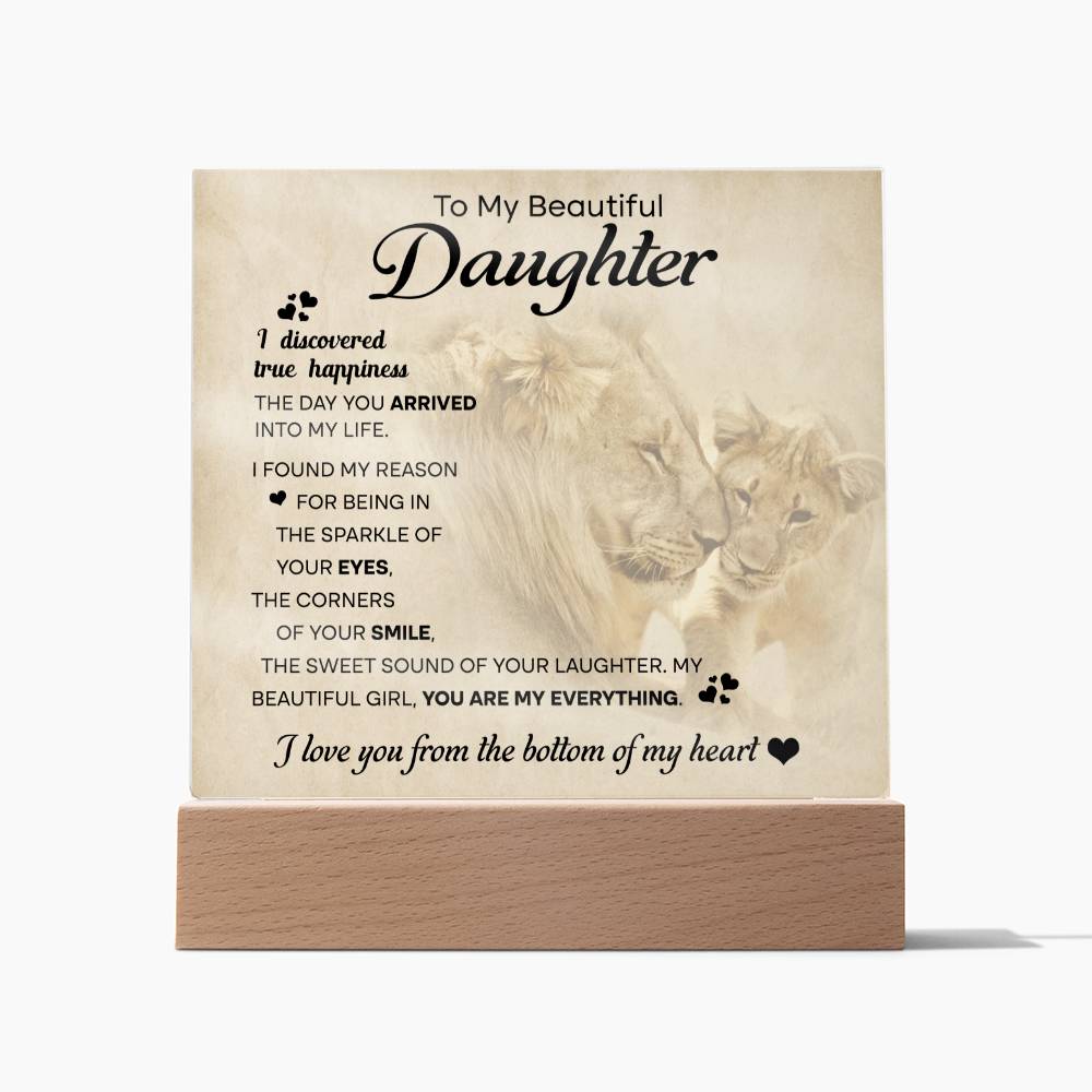 Beautiful Daughter Sweet Sound Lion | Acrylic Plaque Keepsake