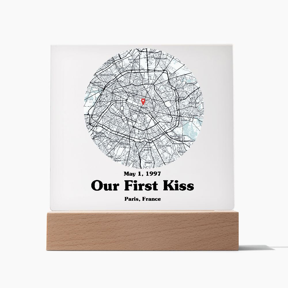 Map Your Event Plaque | Anniversary Birthday Wedding Gift | Night Light LED